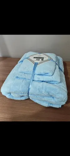 Kit 3 toalhas veludo microfibra plush alta absorção