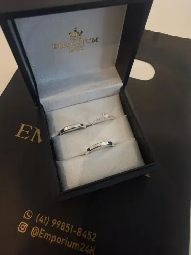 Par de Alianças Prata 925 - Ideal para Compromisso