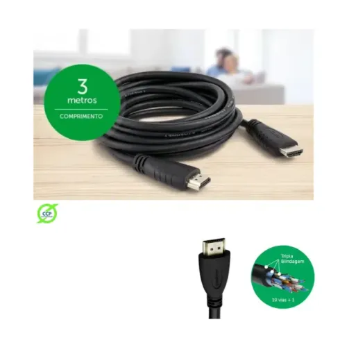 Cabo Hdmi Intelbras 3m 2.0 4k Ch2030