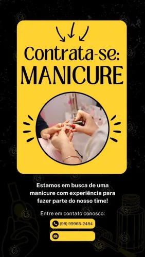 Estamos contratando Manicure