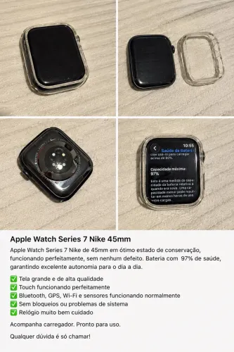 Apple Watch Series 7 Nike 45mm GPS + Cellular 97% Bateria