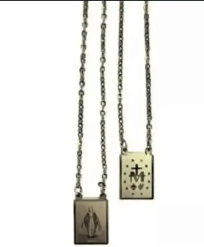 Escapulario dourado nossa senhora Aparecida de aço inoxidável