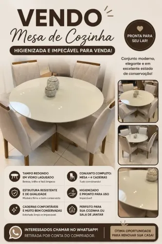 Mesa super nova com 04 cadeiras