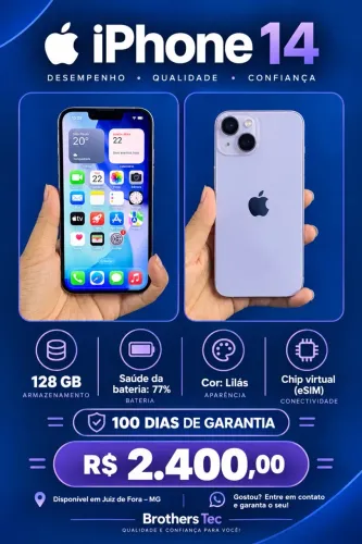 IPHONE 14 128 gb Lilás