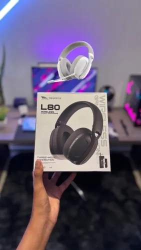 Headset Gamer Wireless SmailWolf L80 White, Three Mode-Novo Lacrado