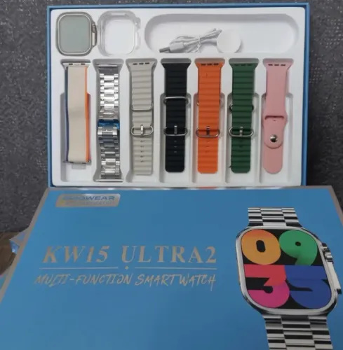 Relógio Smart KW15 Ultra 2 7 pulseiras