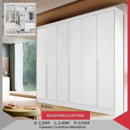 Guarda Roupa Casal 6 portas de abrir