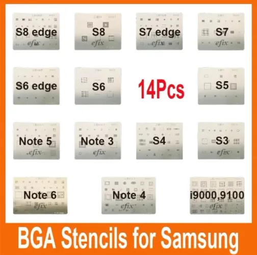 Kit Stencil Bga Reballing Com 14 Peças Samsung (99995.9905 zap)