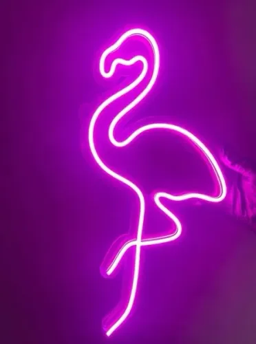 Luminária Flamingo Neon Led (Pronta entrega)