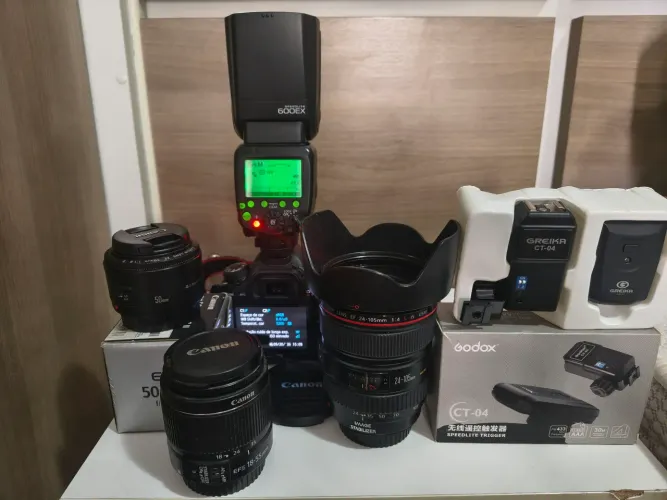 Canon 6D Full Frame + 24-105 L + 50mm + Flash 600EX + Godox - Kit Completo