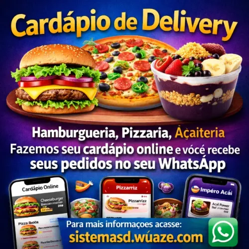 Cardápio Online para Delivery - Receba pedidos direto no WhatsApp!