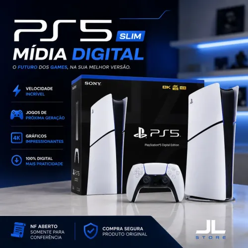 Ps5 slim 1 controle com NF - novo - versão mídia digital