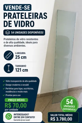 VENDE-SE PRATELEIRAS DE VIDRO