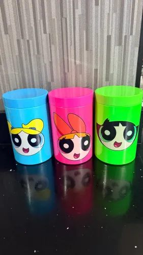 Trio de potes exclusivos Meninas Superpoderosas