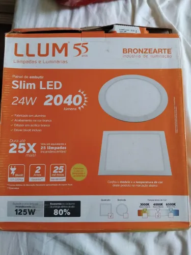 Painel de embutir Slim Led 24w. Novo