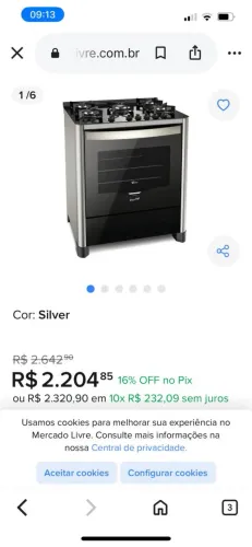 Vendo Fogão 5 bocas Fischer