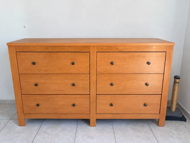 Cômoda Maggiore 6 Gavetas MDF Amêndoa Móveis Lopas 163x95x49cm
