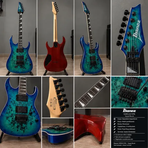 ? Guitarra Ibanez GRG221PA Aqua Burst ? Azul/Verde