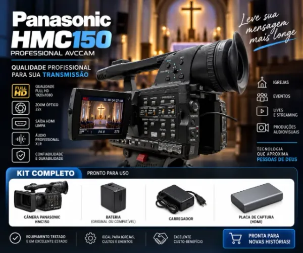 Filmadora Panasonic HMC150 - Transmissão ao Vivo