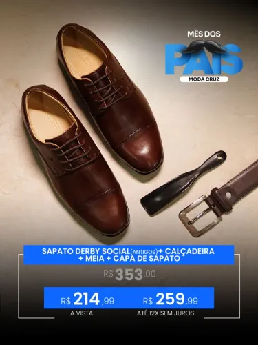 KIT SAPATO+CALÇADEIRA+CINTO