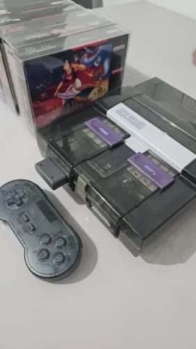 Super Nintendo Preto Transparente