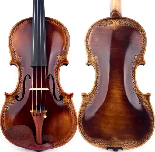 Violino Mestre Entalhado a mão - Madeira Européia 80 Anos - Strad 1715 - T30+ Flower