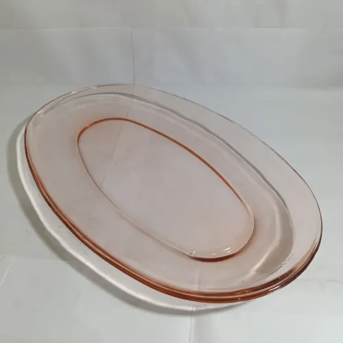 Travessa Oval Vidro Rosa Duralex Nadir Figueiredo 34x21