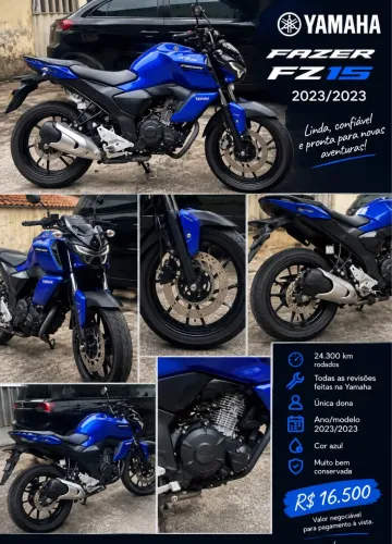 Yamaha FZ15 2023 - R$ 16.500 - Única dona