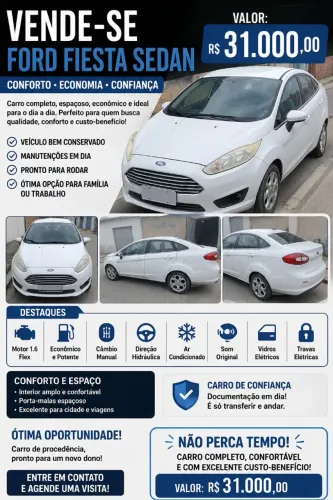 Ford Fiesta Sedan SE 1.6 16V Flex 4P 2012