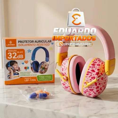 Abafador de Ruído Infantil Rosa ou Azul - Protetor Auricular 