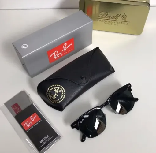 óculos ray ban clubmaster all black lentes de cristal