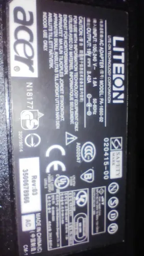 Carregador de notebook Acer original