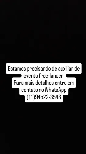 Auxiliar de evento free-lancer 