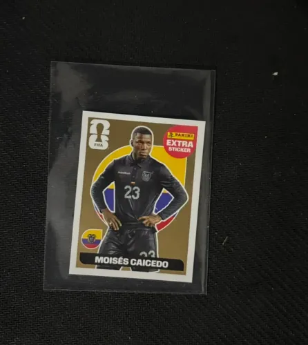 FIGURINHA COPA DO MUNDO 2026 EXTRA STICKER MOISES CAICEDO OURO