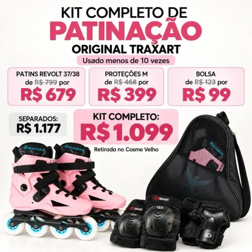 Kit completo de patinação original Traxart / Patins, kit proteção - venda separada também