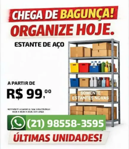Estantes Metálicas a partir de R$99 - Somente Produtos Novos