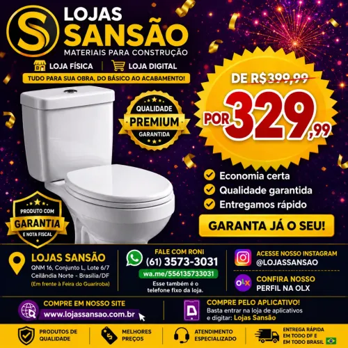 Vaso Sanitário Completo Caixa Acoplada Classe A