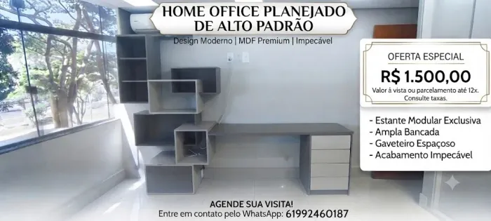 Home office planejado de alto padrão