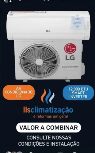 Ar condicionado smart inverter 12 mil btus apenas 2 mil incluso instalação. Garantia 6 me
