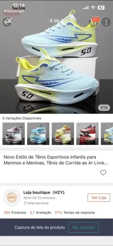 Tênis infantil P/ Caminhadas e Corridas
