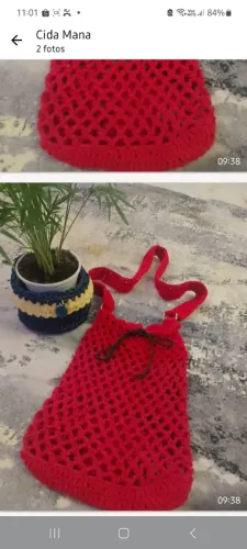 Bolsa de croche barbante .praiana