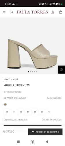 Tamanco Paula Torres Mule Lauren Nuts
