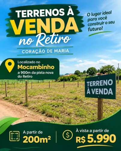 Terrenos à venda no Retiro- Coração de Maria