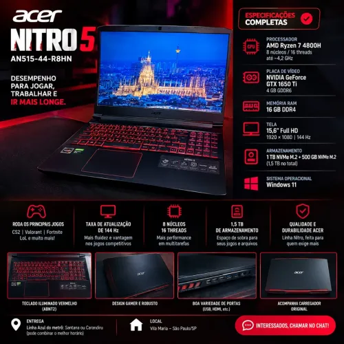 Acer Nitro 5 AN515-44-R8HN NVMe 1.5Tb 144hz