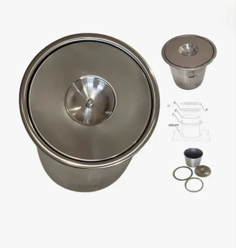 Lixeira Embutida Inox 5L para Bancada - Nova