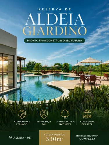 Lote 330m² Reserva de Aldeia Giardino em Aldeia | Pronto para Construir