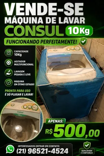 Máquina de de lavar roupa Consul 10Kg