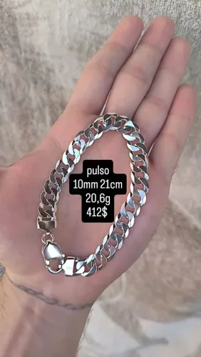 pulseira de prata 925 10mm