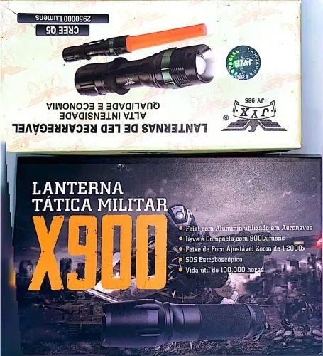 Kit 2 Lanternas táticas novas com varios acessórios