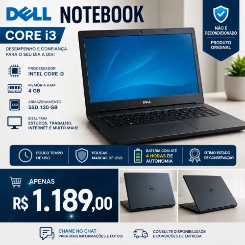 Notebook Dell i3 4gb Ram hd120gb ssd